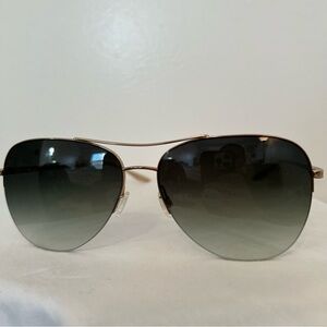 Barton Pereira chevalier aviator glasses greenish gray gold tone frame GOL/JUL